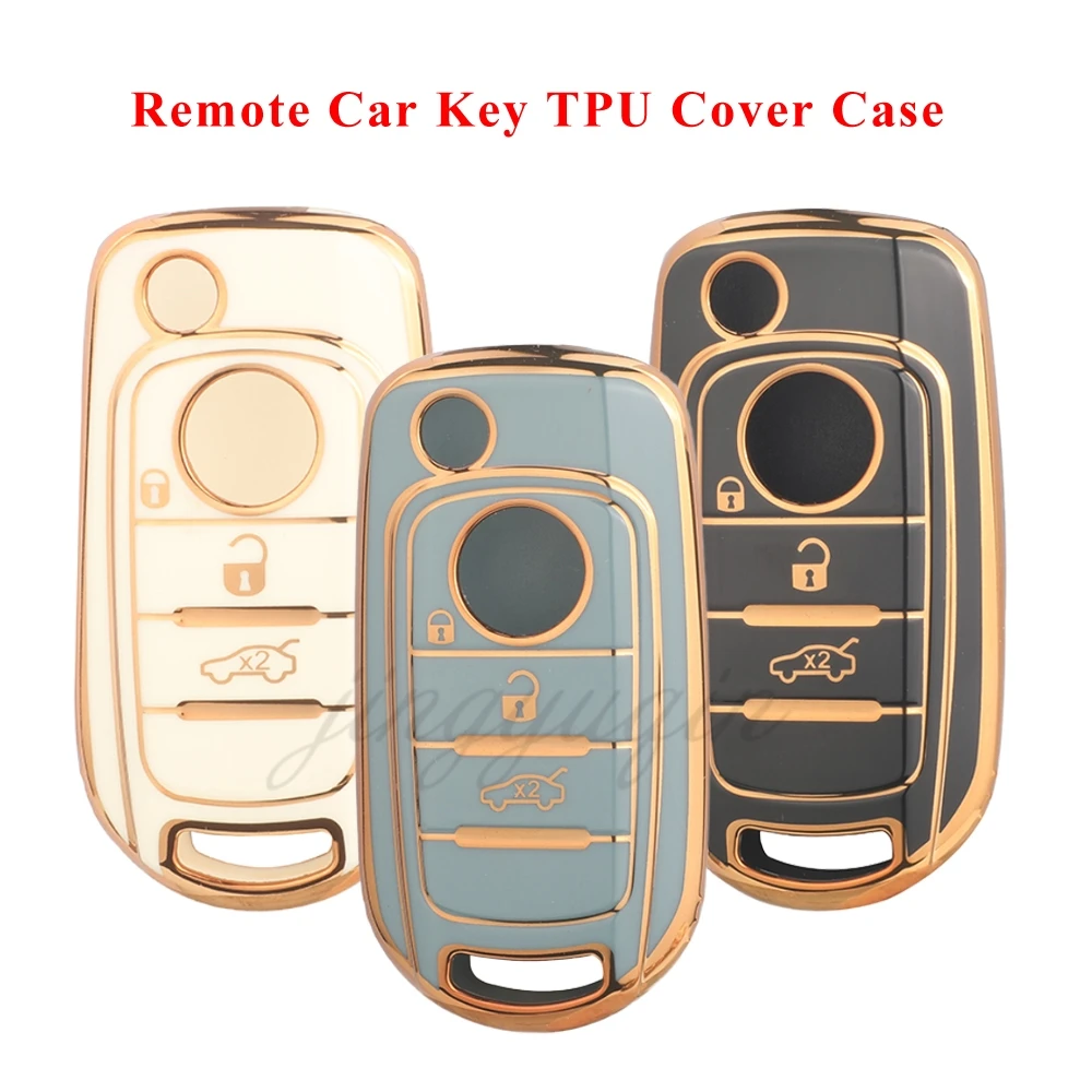 Jingyuqin 3 boutons clé à distance de voiture nouvelle coque souple en TPU pour FIAT Tipo Toro Nuovo Freedom 500X Doblo Argo Grazie protecteur