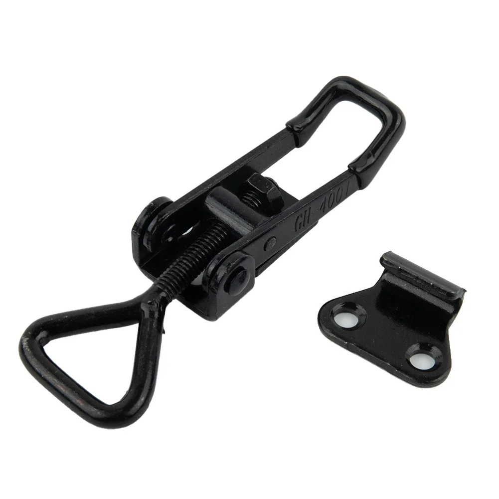 Steel Hasp Toggle Clamp 220lbs Adjustable Black Plated GH-4001 High Carbon Steel For Lock-free Handle-less Boxe