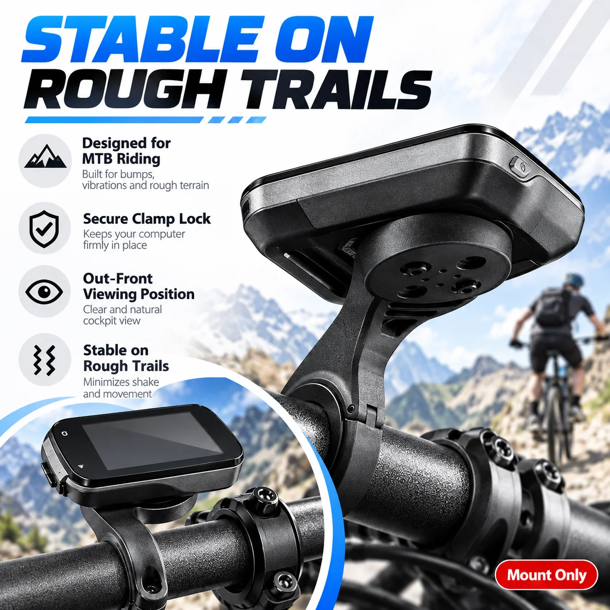 MTB Bike Computer Mount for Garmin Edge 1050 1040 840 540 830 530 Varia iGPSPORT Bicycle Handlebar Bracket Cycling Holder