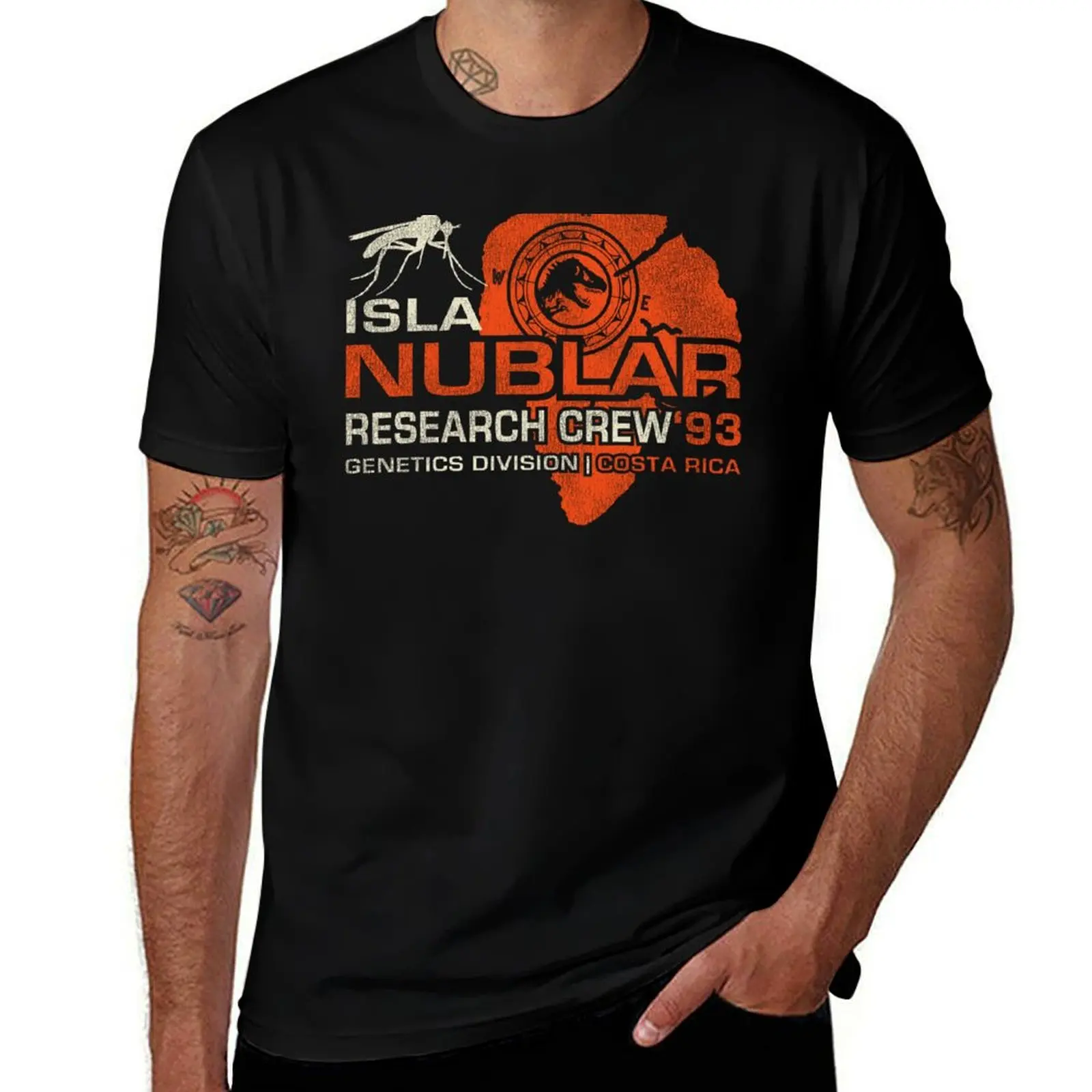 

Isla Nublar Research Crew Worn T-Shirt Short sleeve tee essential t shirt graphic t shirt vintage mens plain t shirts