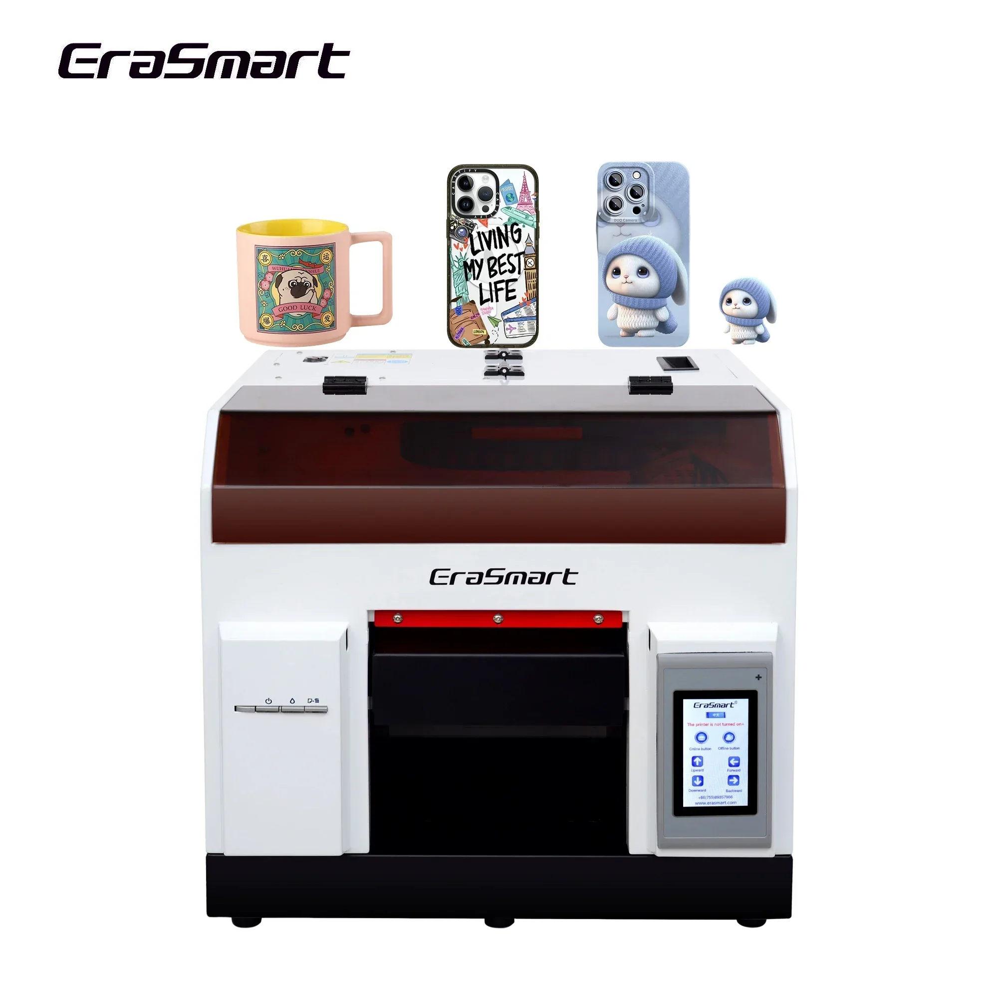 Erasmart A4 UV Printer Small Business Card Plastic Bag Printing Machine, Small Logo Printing Machine