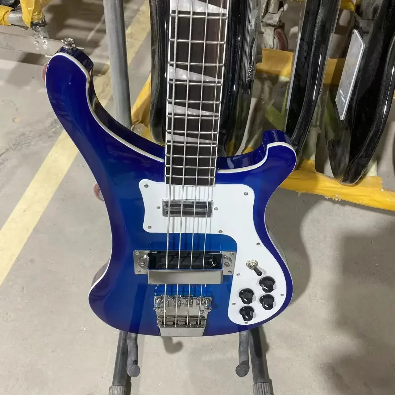 Discount Store Rickenbacker 4003  Bass Electric Guitar Transparent Blue Color Chrome Hardware High Quality GuitarraFree Shipping