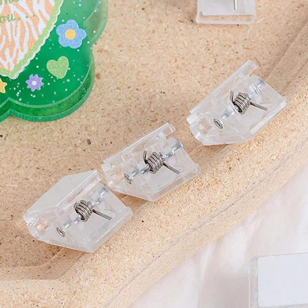 Office Accessories Compact Versatile Self-adhesive Wall Clips 50pcs Transparent Mini Document Paper Clips for Easy Organization