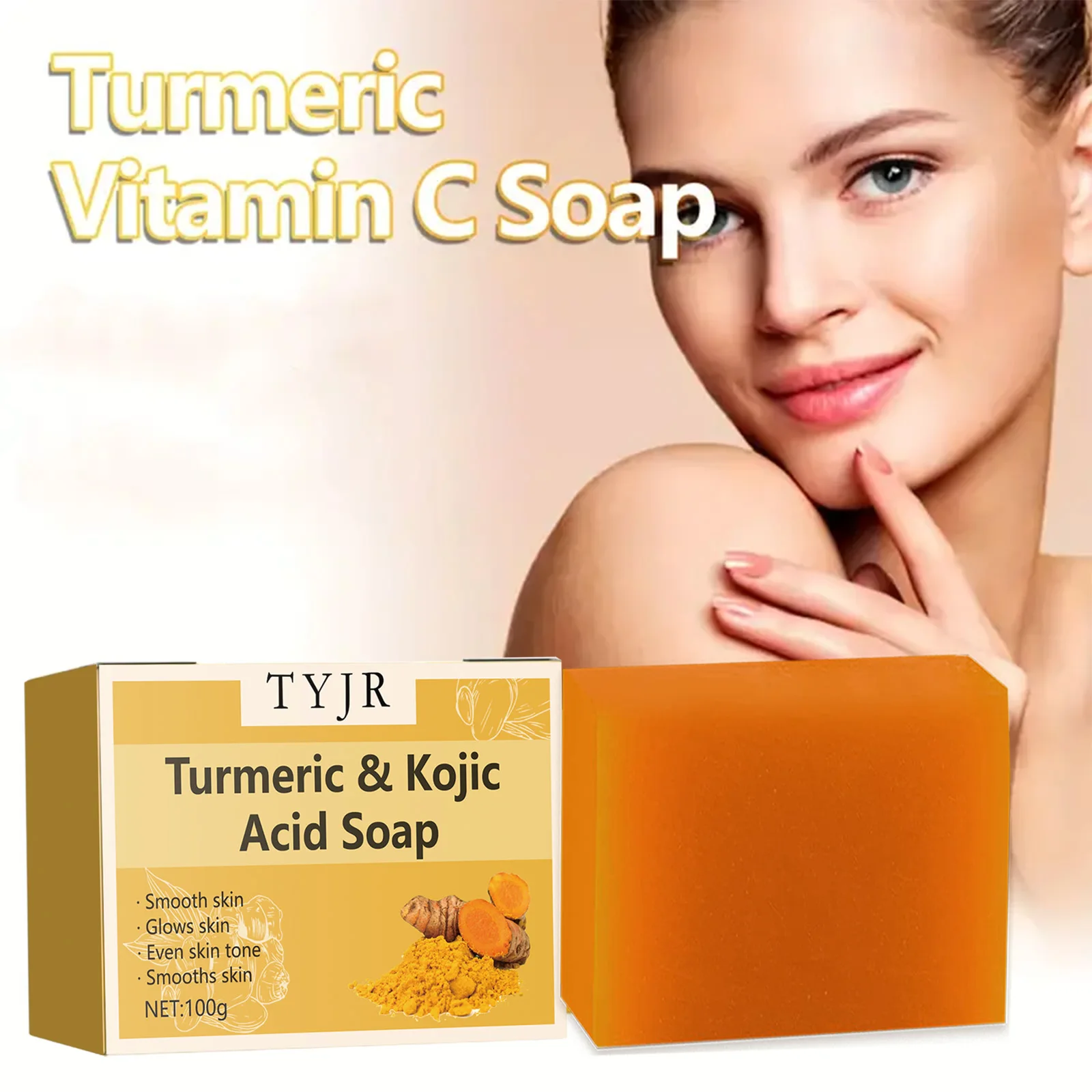 Ginger soap for cleansing, anti-acne, whitening and brightening the face, removing acne and fading dark spots, turmeric soap