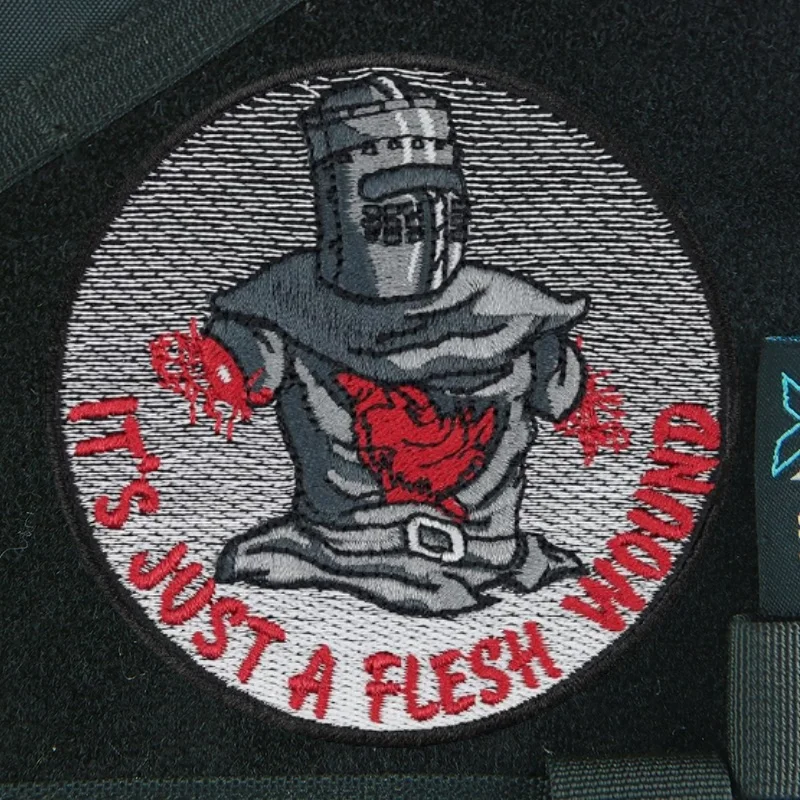 IT'S JUST A FLESH WOUND Embroidered Hook and Loop Patches for Clothing Morale Badge Tactical Backpack Sticker