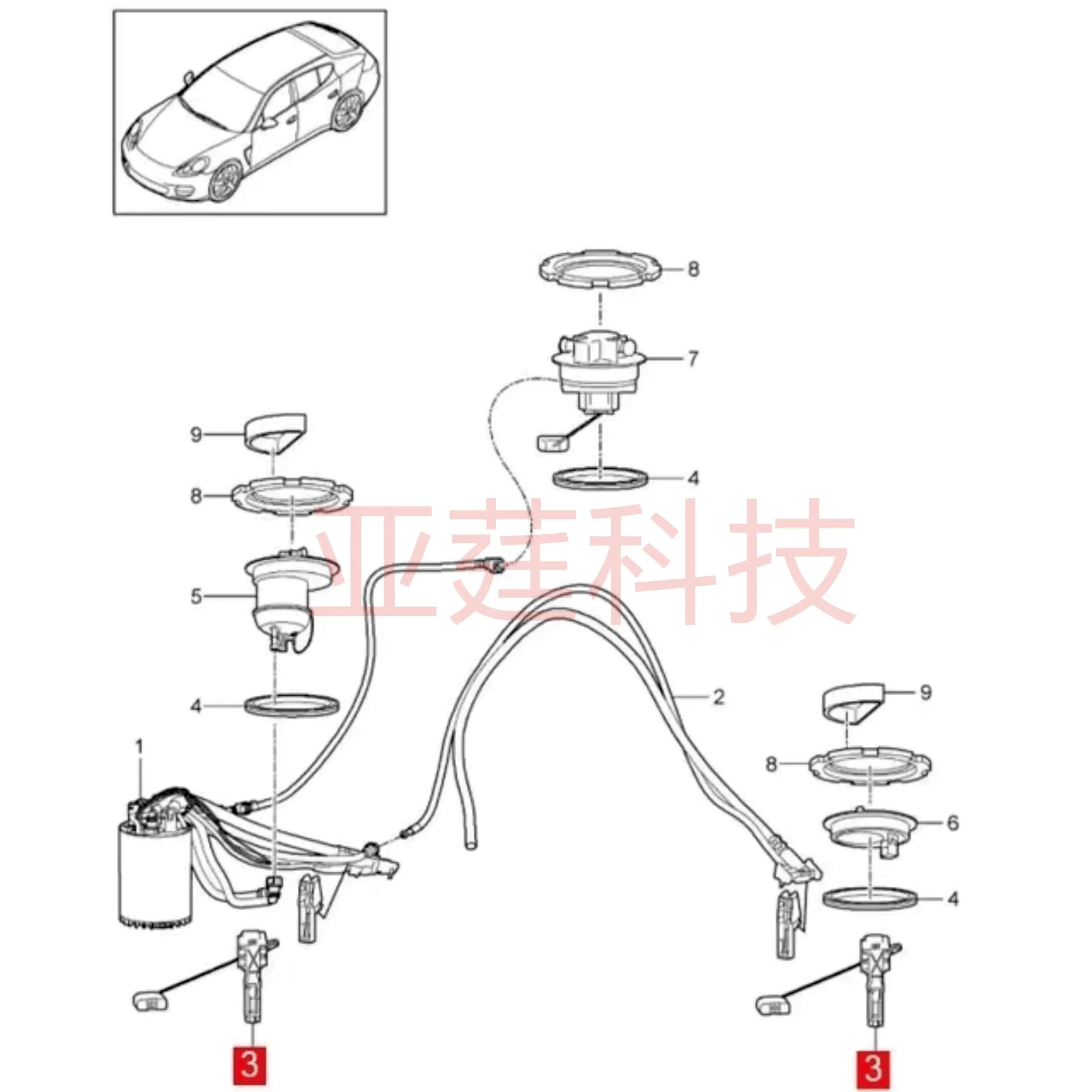Car Fuel Level Sensor 97062083100 97020142400 For Porsche 970 Panamera 3.0T 3.6L 4.8L 4.8T 2010-2016 Fuel Tank Sensor