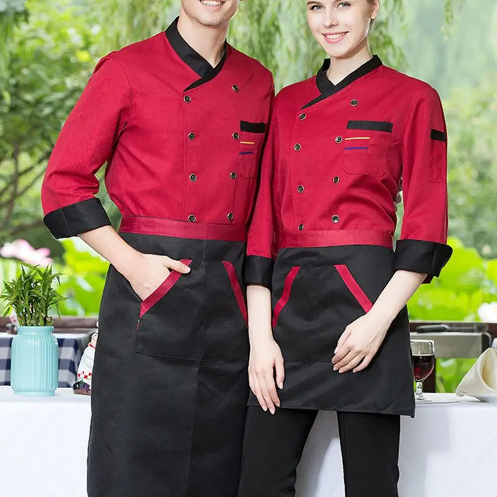 Uniforme de cocina suave con bolsillo superior para Chef, talla grande, para Hotel, Catering