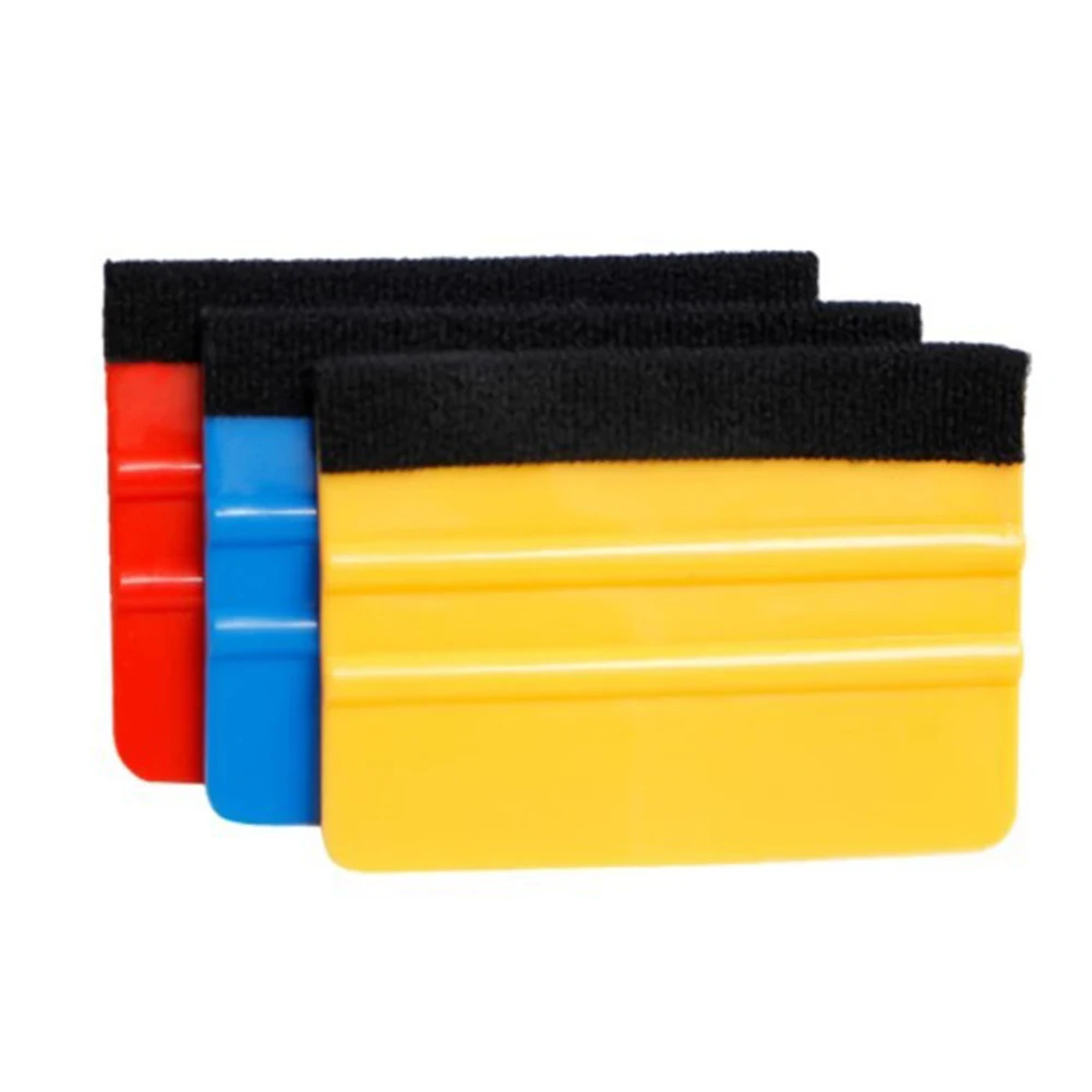 Vinyl Squeegee With Felt Edge/ Scraper For Car Glass Vehicle Film Wrap Scrape Car Wash Supplies Automotive Detailing Tool