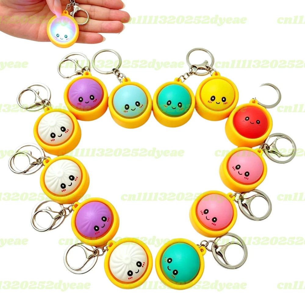 

Dumpling Keychain– Crisp Sound,Creamy,Mini Dumpling squishy Stress Relief Fidget Clicker Keychain