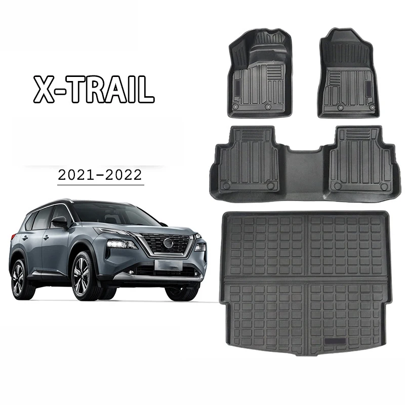 Rubber Car Floor Mats Set For Nissan X Trail Waterproof Accessories Automovil Auto Interior Carpets