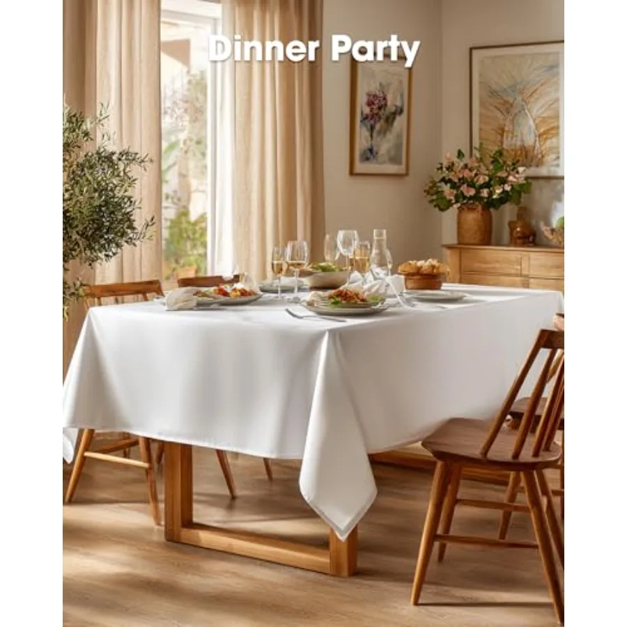 Rectangle Table Cloth Durable Polyester Tablecloth Offers Reusable and Washable Protection, Ideal for Outdoor Party, Picnic, We