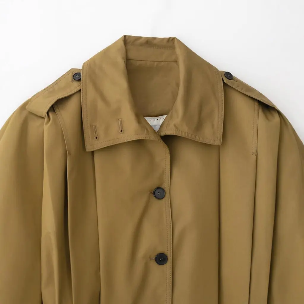 

Women's Retro Tooling Style Pleated Breasted Short Jacket Coat Top Spring 2025 European And American Cross-border Fashion