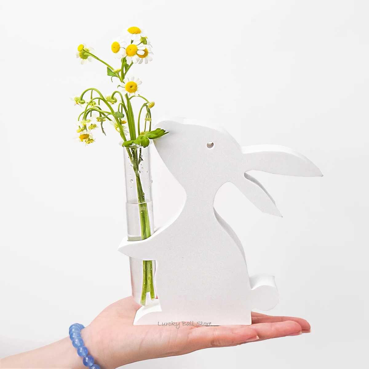 Rabbit Hydroponic Vase Silicone Mold Easter Bunny Decoration Flowerpot Vase Concrete Mould Test Tube Flower Pot Molds Home Decor