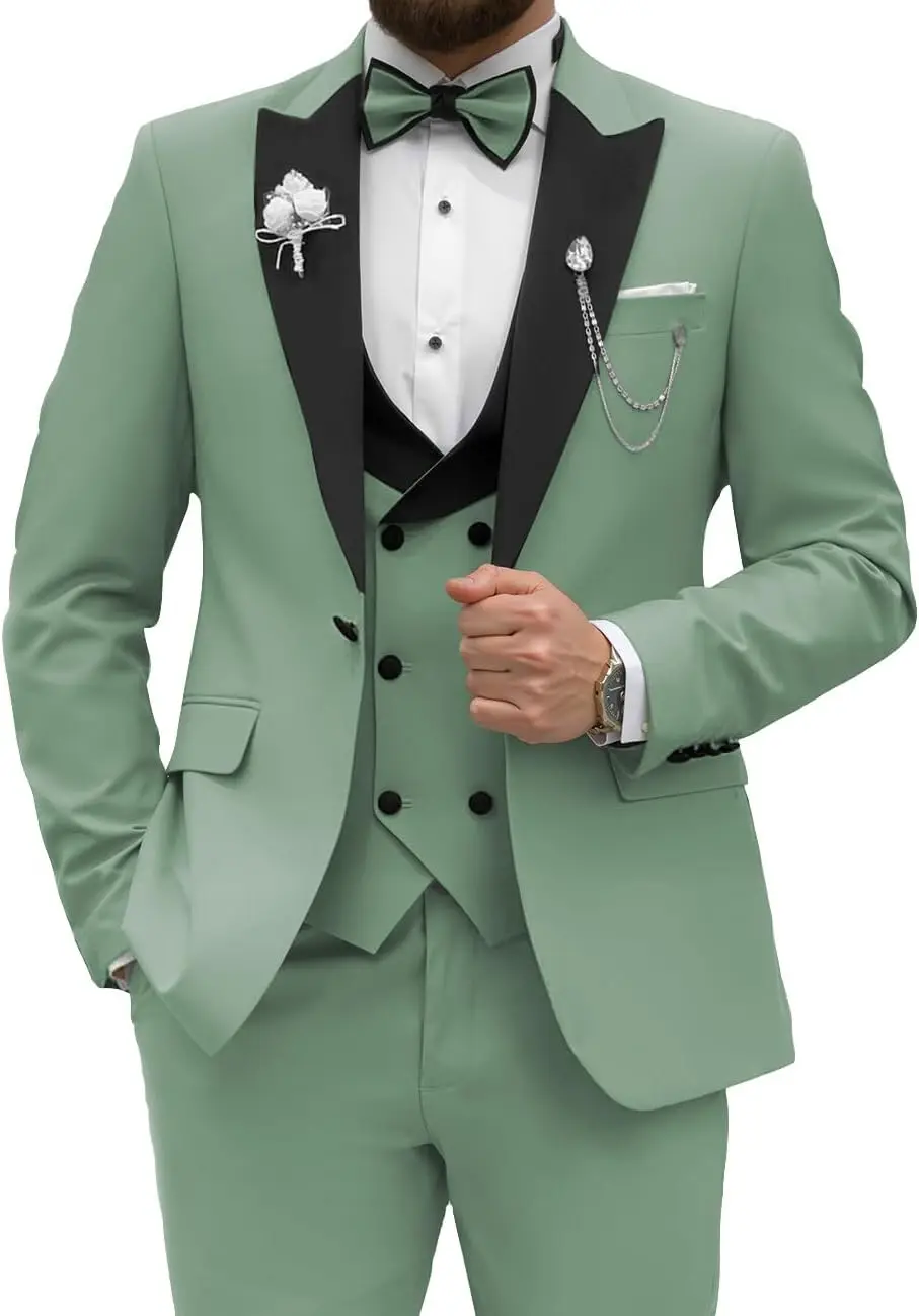 

Men's Tuxedo Suit 3 Piece Slim Fit Suit for Men Tuxedo for Men Wedding Party Dinner Prom