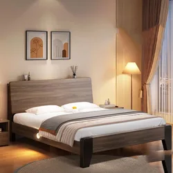 Cama de madeira de luxo para crianças, cama dupla king size, cama princesa estofada, hotel nórdico, mobília japonesa para quarto