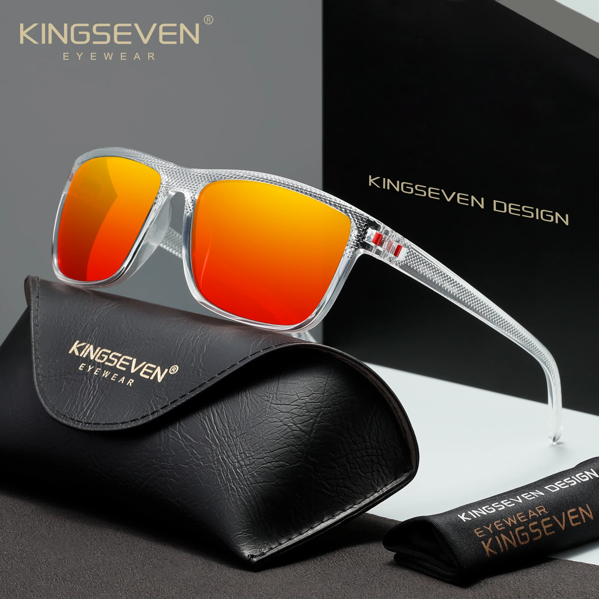 KINGSEVEN Retro Polarisierte Sonnenbrille Unisex UV400 Blendschutz Outdoor Sport Fahren Freizeit Mode Beliebte Brillen