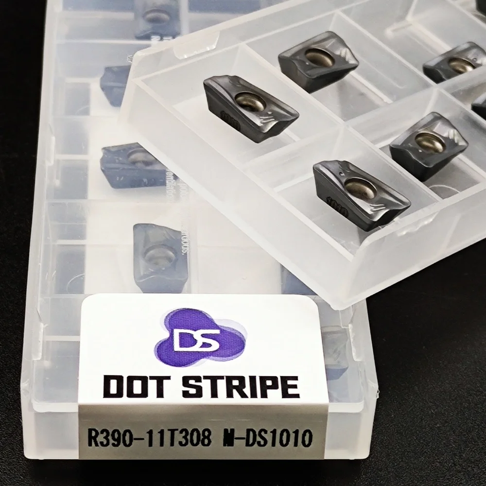 R390-11T308 M DS 1010 ใบมีดกัดเหล็กแข็งพิเศษ คาร์ไบด์ นาโนบลู สีสันสดใส ความแข็งสูง