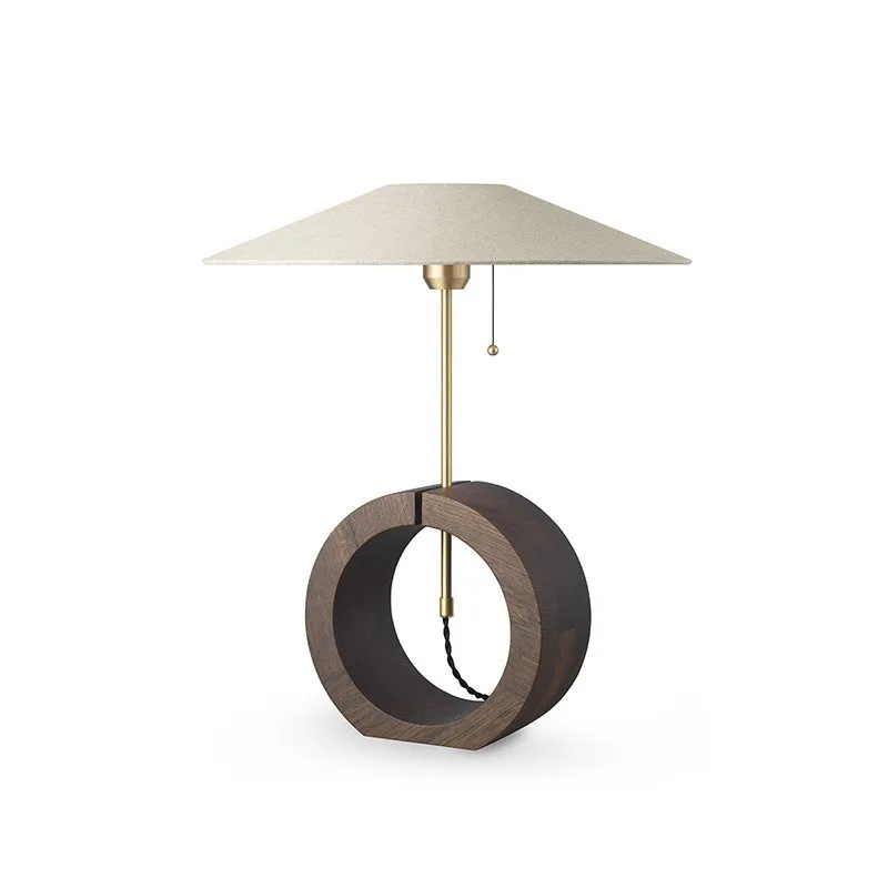 Walnut color linen pull line Italian Dali classic linen entrance bedroom living room decorative table lamp