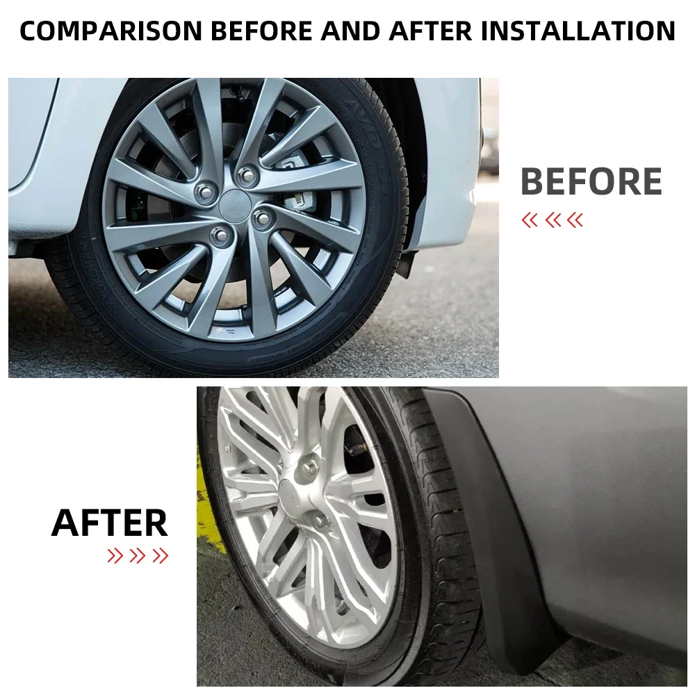 Car Front Rear Mudguards Mudflaps for Mitsubishi Mirage G4 2014 - 2026 4Pcs/set Mud Flaps Splash Guard Cover Fender Accessories