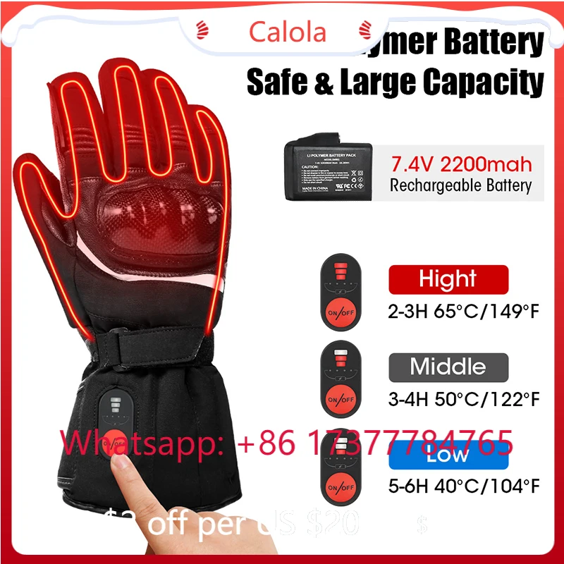Rechargeable Electric Heated Motorcycle Racing Gloves 2025 – Dropshipping Option for Bikes