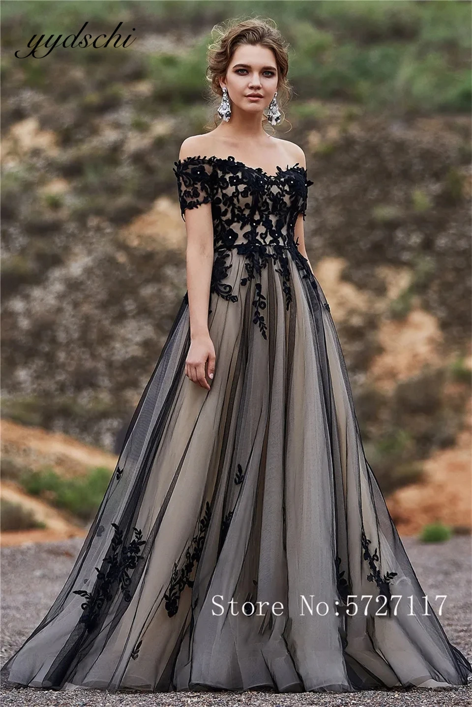 Customized Elegant Boat Neck off Shoulder Appliques Lace Evening Dresses For Women Sweep Train 2024 Prom Dresses Party Dress