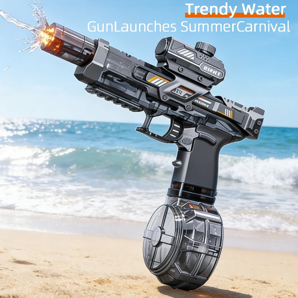 Novo Lançamento 2026: Pistola de Água Elétrica com Pulso, Simulação de Chama e Sensor de Luz, Totalmente Automática – Brinquedo de Combate Aquático para Adultos, Ideal para Praia e Atividades ao Ar Livre