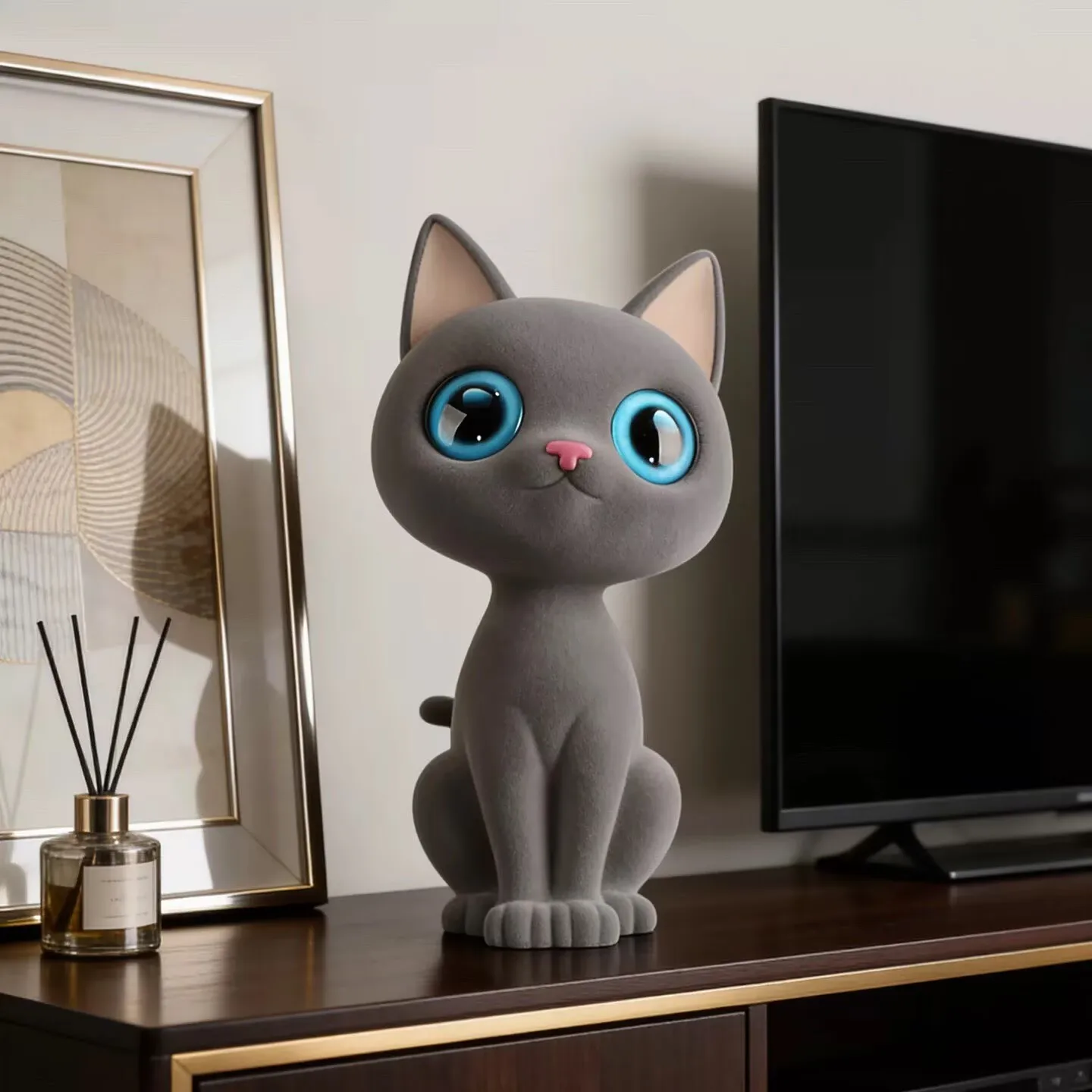 

Room Decor Big eyed Cat Ornament Card Animal Statues Attracting Wealth Cat Cute Cat Sculpture Desktop Decor Accessories Luxury G