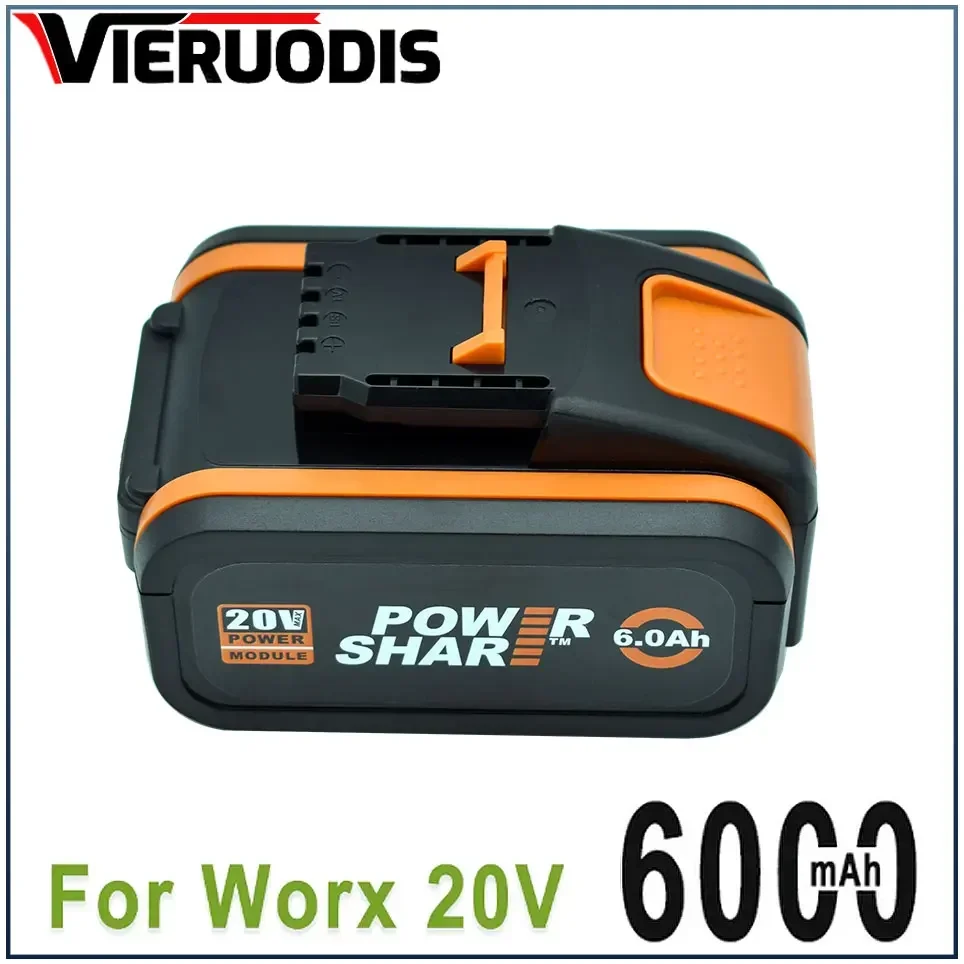 

For WORX 20V battery 6.0Ah Lithium Rechargeable WA3553 WA3551 WA3553.1 WA3570 for All WORX Electric and Garden Tools