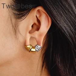 Twolobes 2PCS 00g Lobed Cuff Ear Gauges Plugs Tunnels Stretcher Earrings Clip on Cartilage Daily Body Jewelry