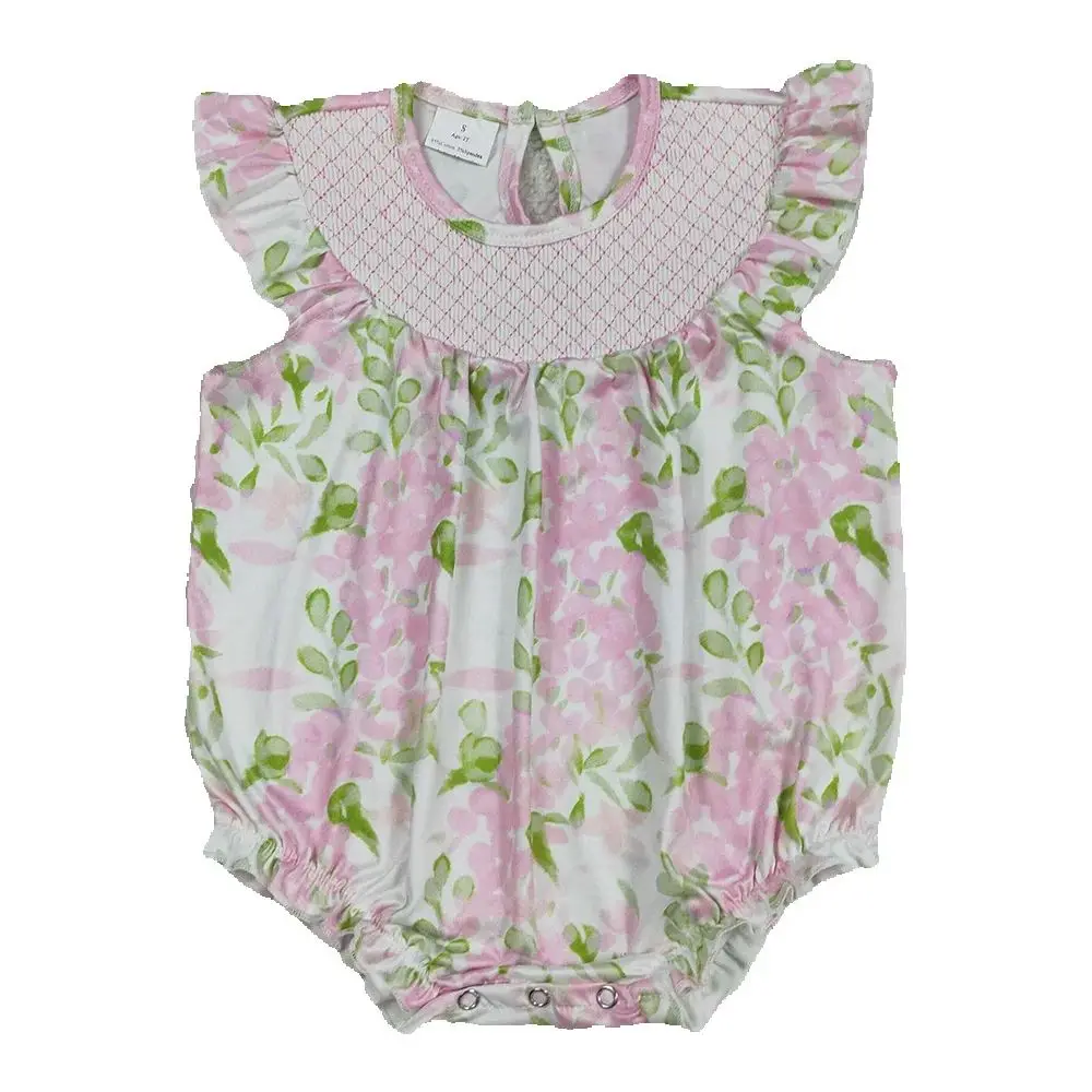 Oferta Especial: Nuevos Peleles para Bebés Niñas con Manga con Volantes, Estampado Floral Rosa y Volantes, Estilo Boutique, Bodys de Burbuja para Niñas Pequeñas