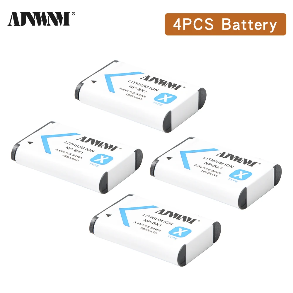 

1650mAh NP-BX1 NP BX1 Battery + LCD USB Charger with Type C for Sony DSC RX1 RX100 M3 M2 RX1R WX300 HX300 HX400 HX50 HX60