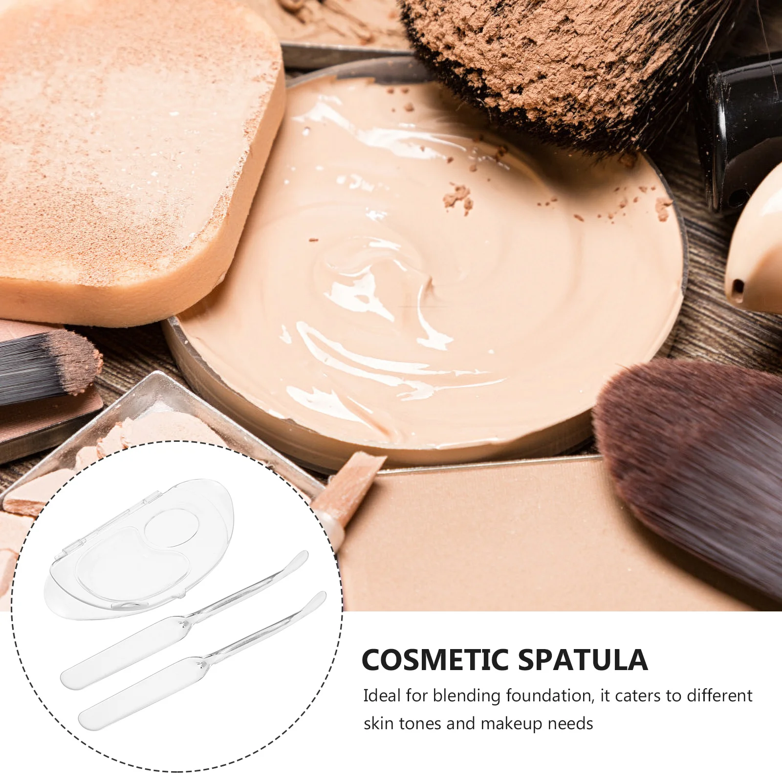 2 set tavolozza per miscelazione fondotinta tavolozza per trucco acrilico trasparente tavolozza a mano kit di strumenti di miscelazione pieghevole per fondotinta liquido