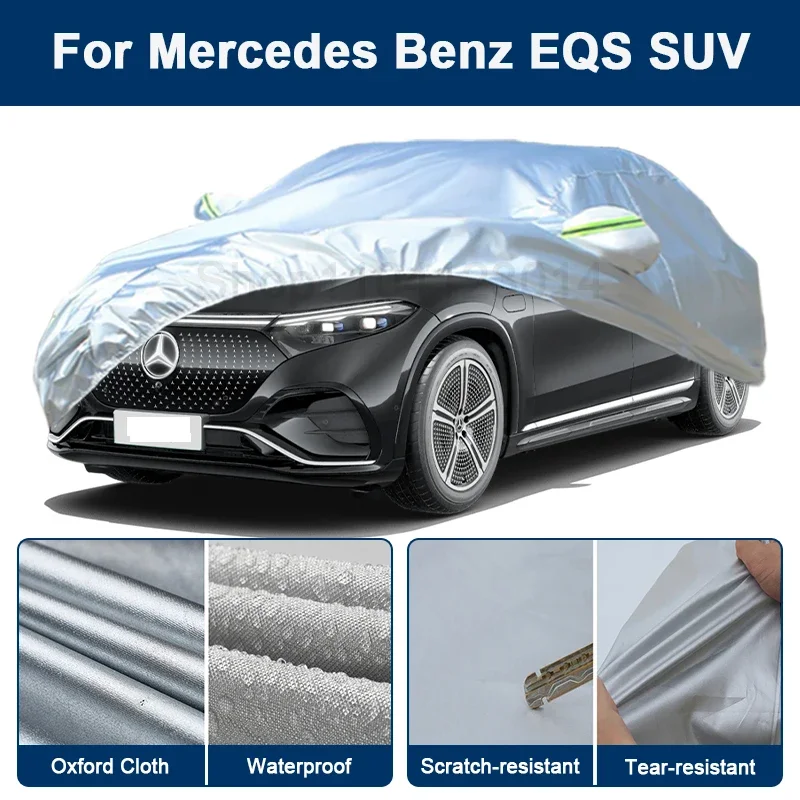 

Outdoor Full Car Cover For Benz EQS SUV with Reflective Strips Waterproof Snowproof Dustproof UV Protection Auto Accessories