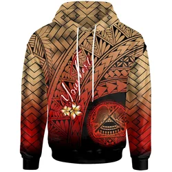 Sudadera con capucha con estampado personalizado para hombre, prenda de vestir masculina con estampado de bandera polinesiana, nueva colección de sudaderas con capucha