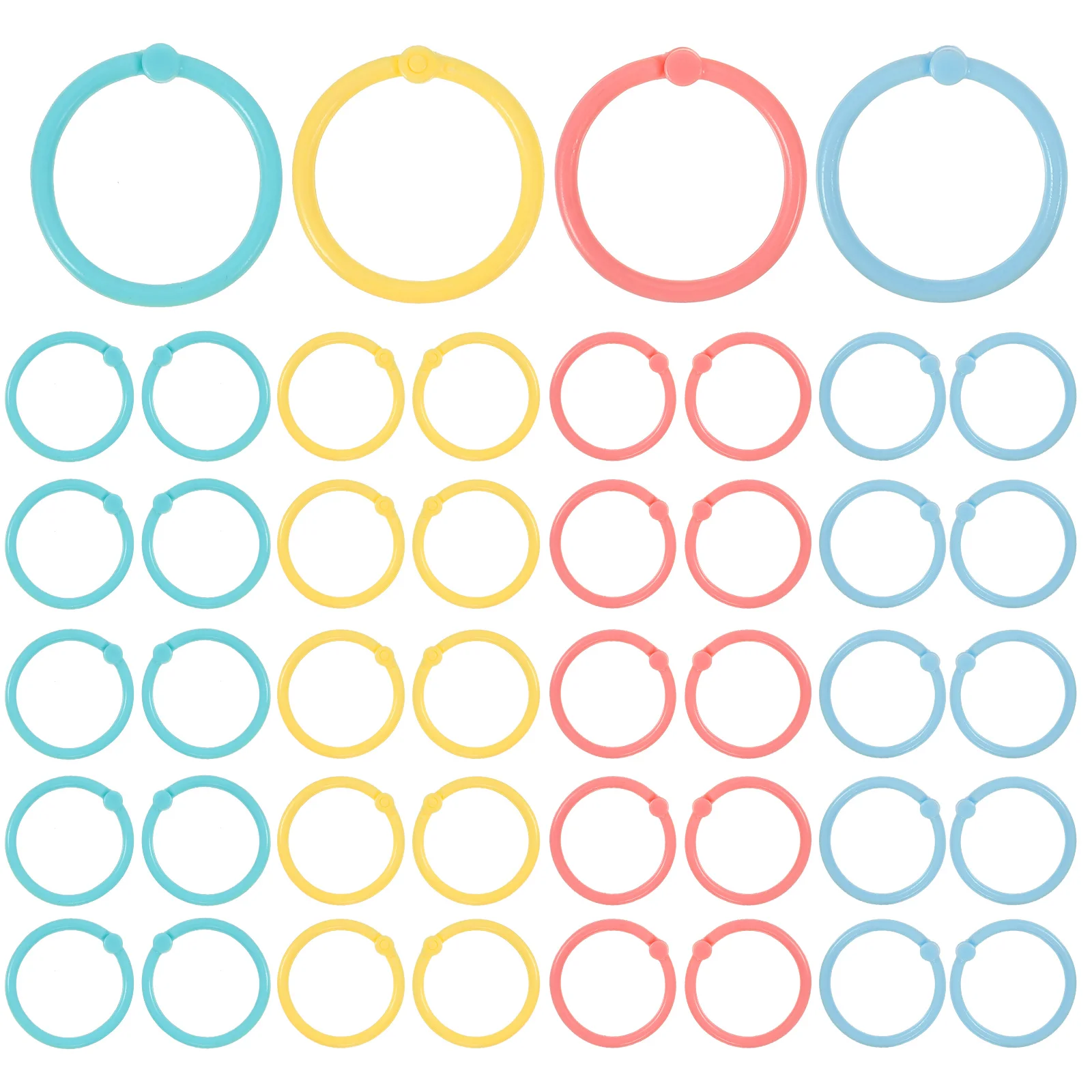 80pcs Binder Rings Loose Leaf Binder Rings Key Chain Rings Plastic Key Chain Rings binder rings clips