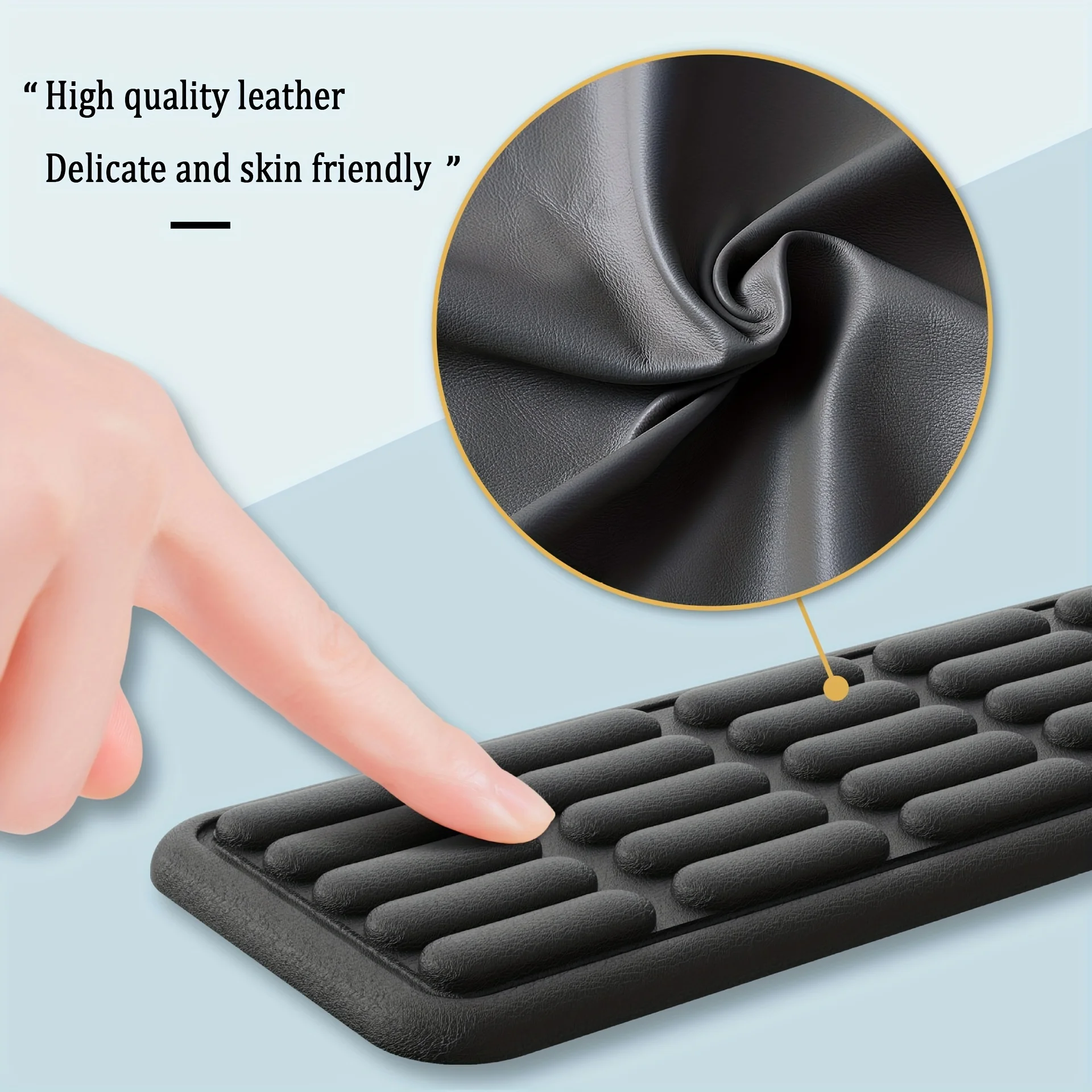 Leather Keyboard Wrist Rest Pad Ergonomic Soft Memory PU Foam Support Desktop Storage Box Easy Typing Pain Relief for Office Hom