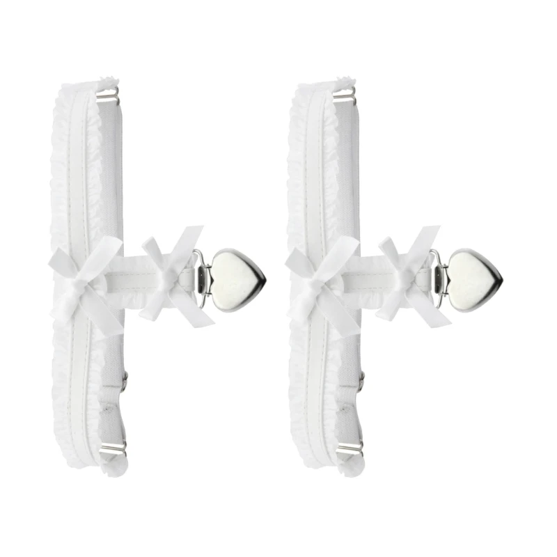 ファッショナブルなレースガーター腿ベルト滑り止め弾性デザインエレガントなちょう結びデザインの脚ストラップ女性のためのストッキング