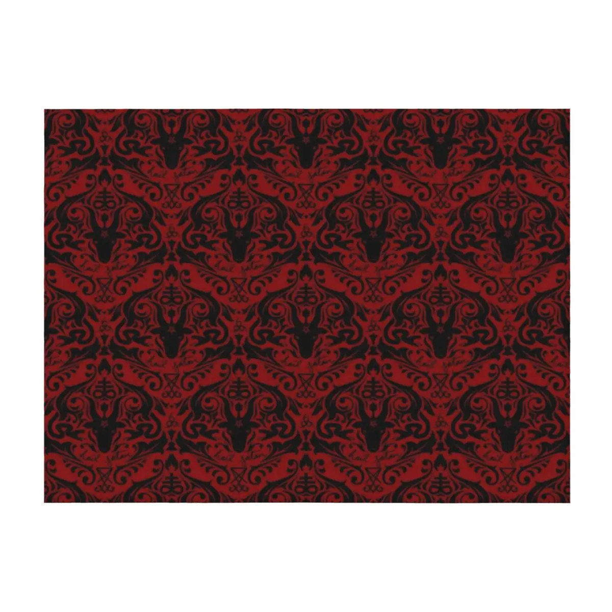 

Damask - Hail Satan (Black & Red default) Throw Blanket christmas decoration for sofa Luxury Brand Blankets