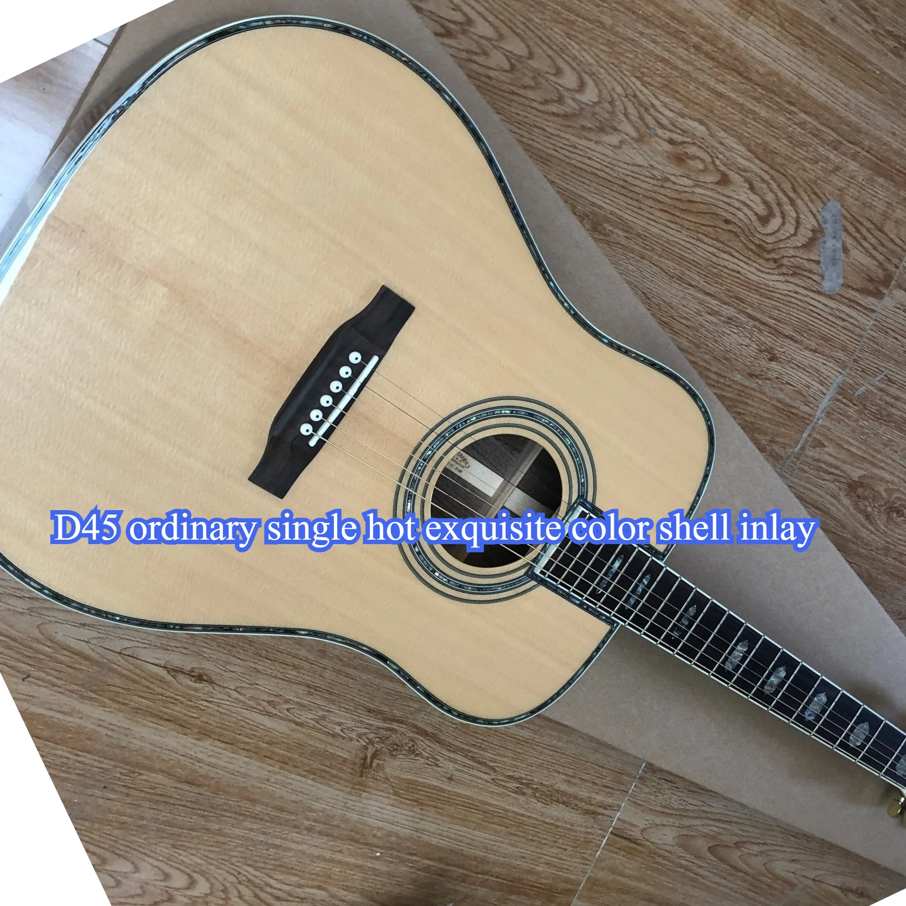 Acoustic Guitar 41 Inch D45 Spruce Body Solid Top Fixed Bridge Exquisite Color Shell Inlay  Delivery Included Unisex Gift