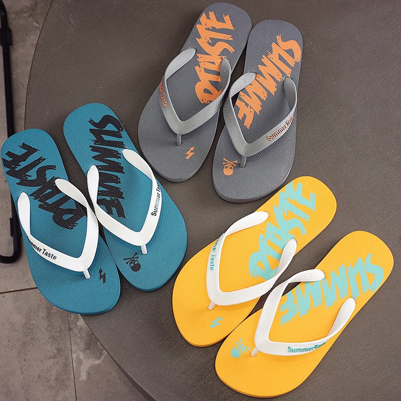 Men's Flip Flops Breathable Non-Slip Fashion Sandals Lightweight Casual Beach Outdoor Street Style Slide Sandals for Pool Party