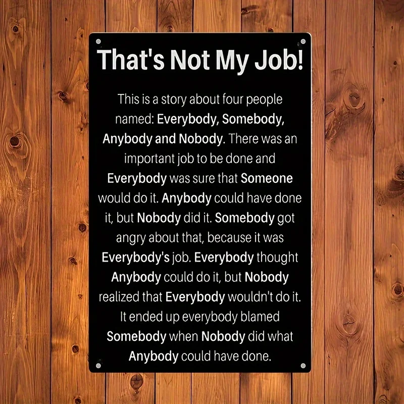 Letrero de metal de estilo retro con cita humorística "That's Not My Job", decoración artística de pared de hierro rústico vintage para garaje, restaurante, cafetería, Ba