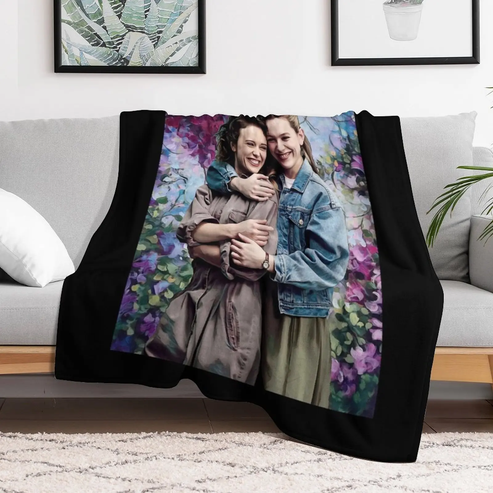 Lover Gift Dani And Jamie Clayton Retro Wave Throw Blanket Flannels Fashion Sofas Blankets