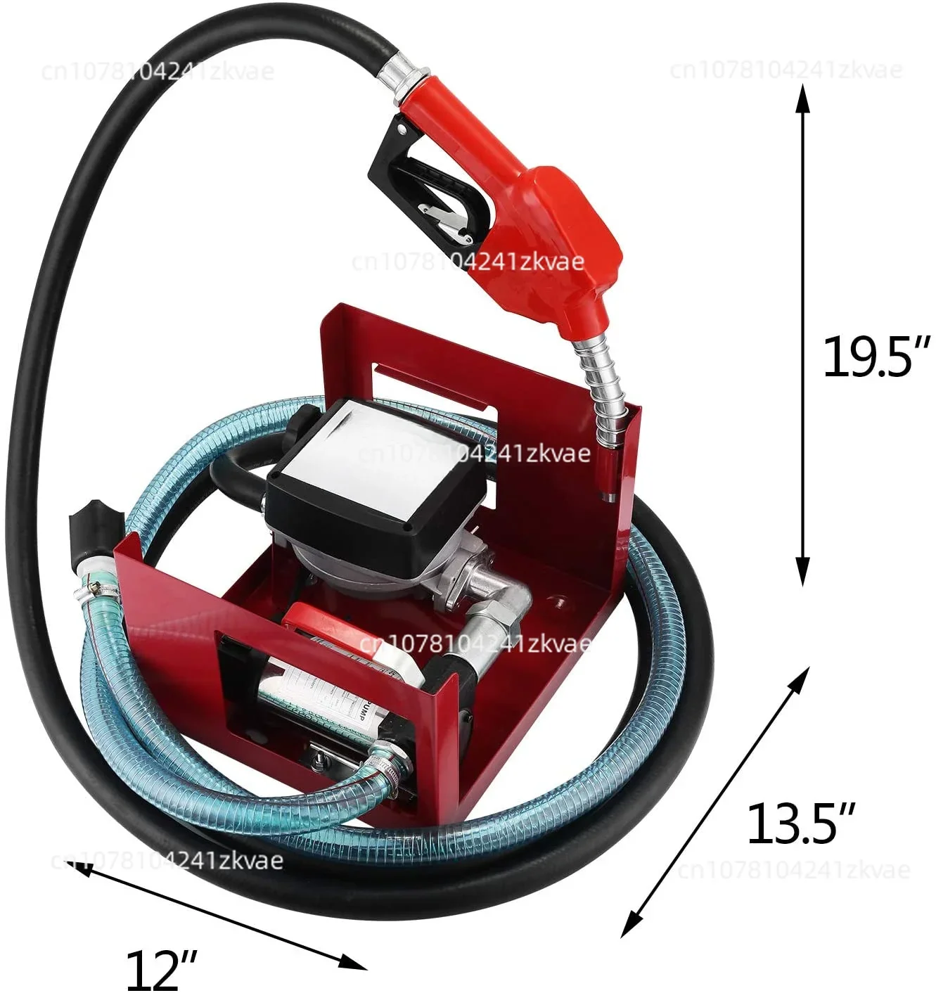 DC 12/24 Volt Electric Mobile Portable Mini Fuel Diesel Transfer Pump Kit with Auto Nozzle & Hose