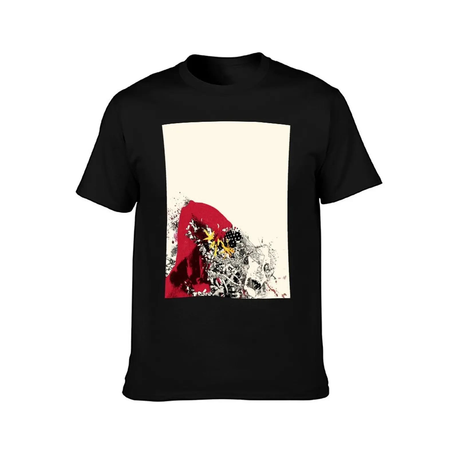 Masquerade Mask T-Shirt, Summer Casual Cotton Tee, Oversized Streetwear Tops, Vintage Graphic Print, Loose Fit Short Sleeve
