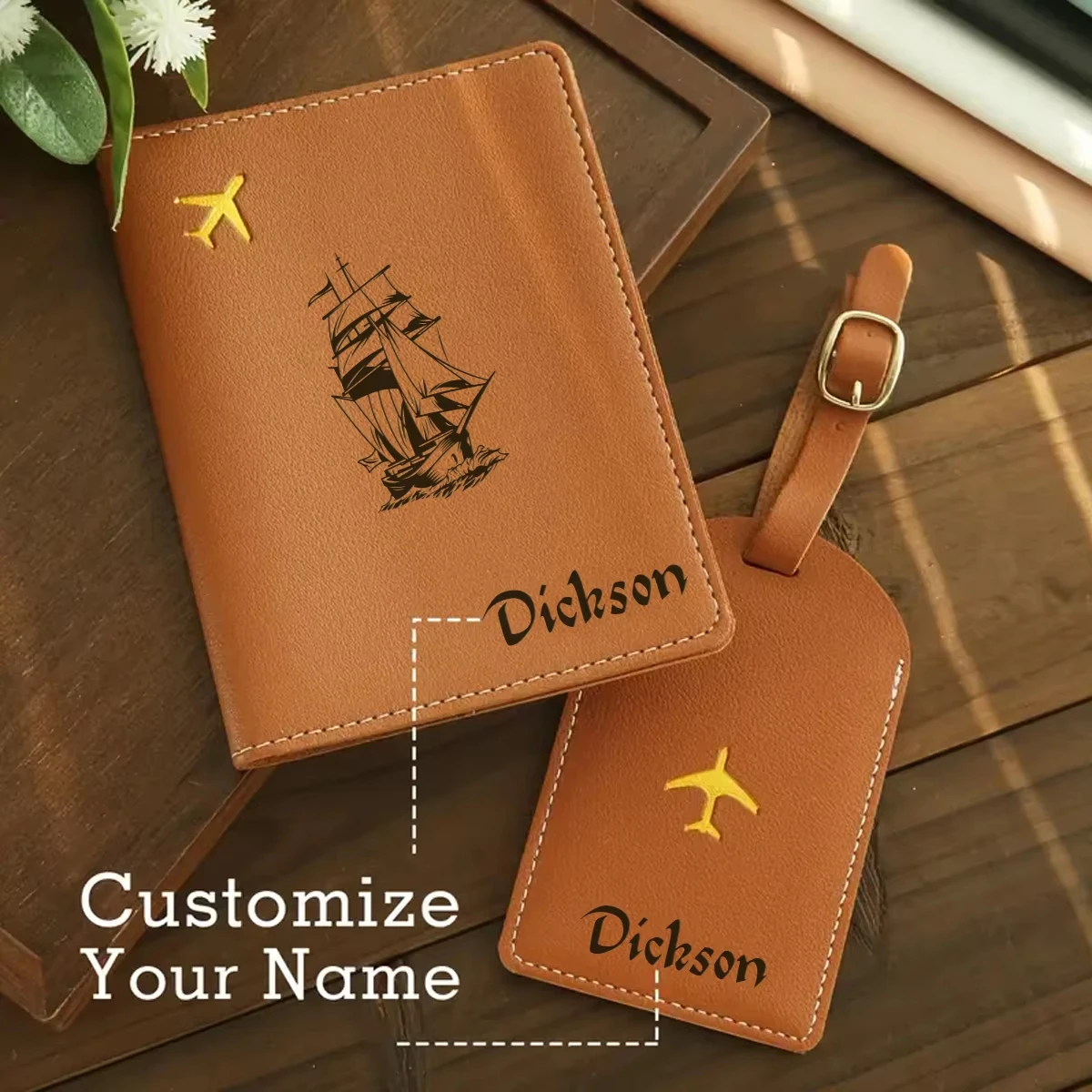 맞춤 이름이 새겨진 여권 홀더 & 수하물 태그 세트, - Travel Accessories Meaning 리뷰 및 가격