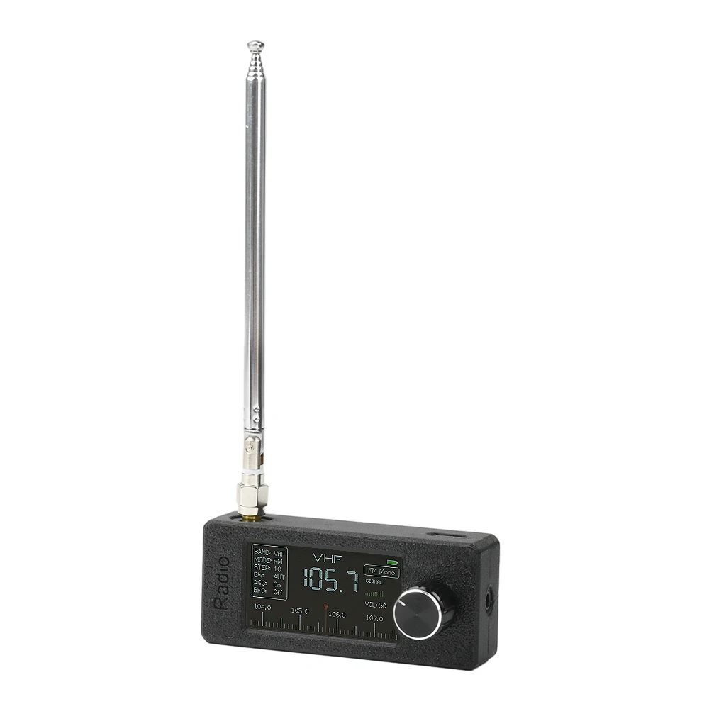 9,9–108 MHz tragbares MINI-Radio, 1,9 Zoll IPS-Farbbildschirm, SI4732 LSB/USB/AM/FM, Allband-Radioempfänger mit Antenne