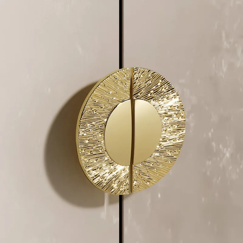 Gold Round Cabinet Door Handle Zinc Alloy Semicircle Handles Bookcase Wardrobe Bedside Cupboard Door Knob Furniture Drawer Pulls