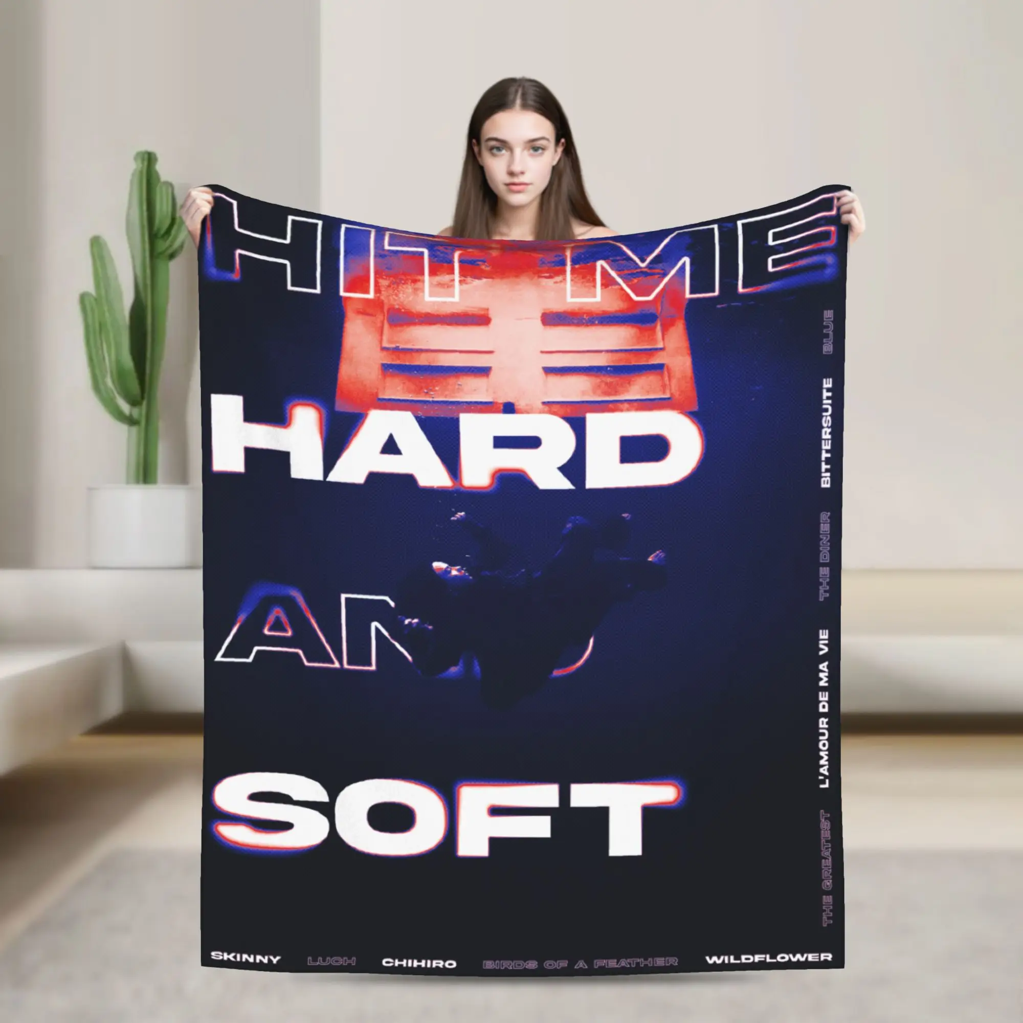 Relax B-Billies E-Eilishing hit me hard and soft  Blanket Merch Bedding Decorative  Blanket Throw Super Warm Fleece for Outdoor