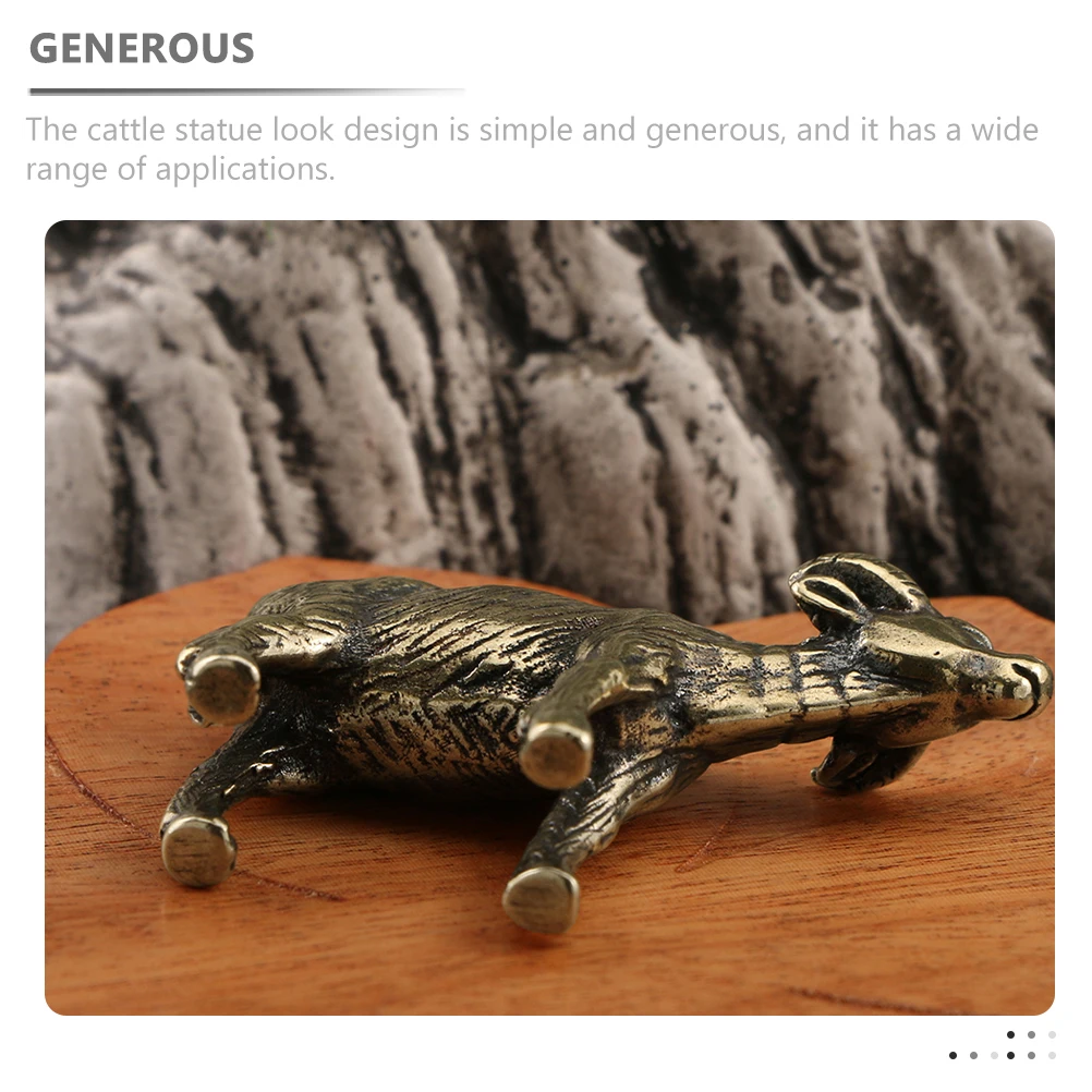 

1pc Copper Bull Ornament Mini Cattle Statue Small Brass Metal Tabletop Cow Figurines Handmade Decor Desk Accessory Animal