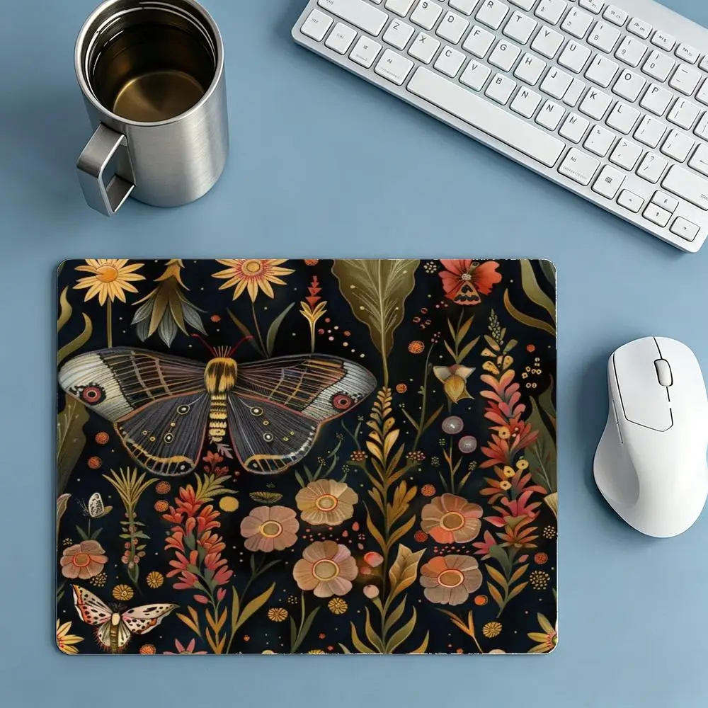 Dark Botanical Floral Large Playmat Natural Rubber AntiSlip Mousepad For Laptop Gaming And Office Desktop Use
